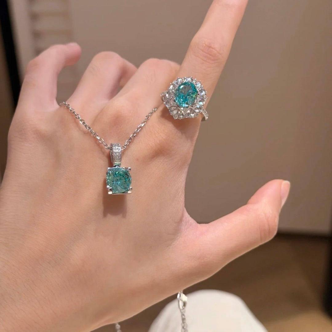 Candy Color Zircon Pendant Necklace