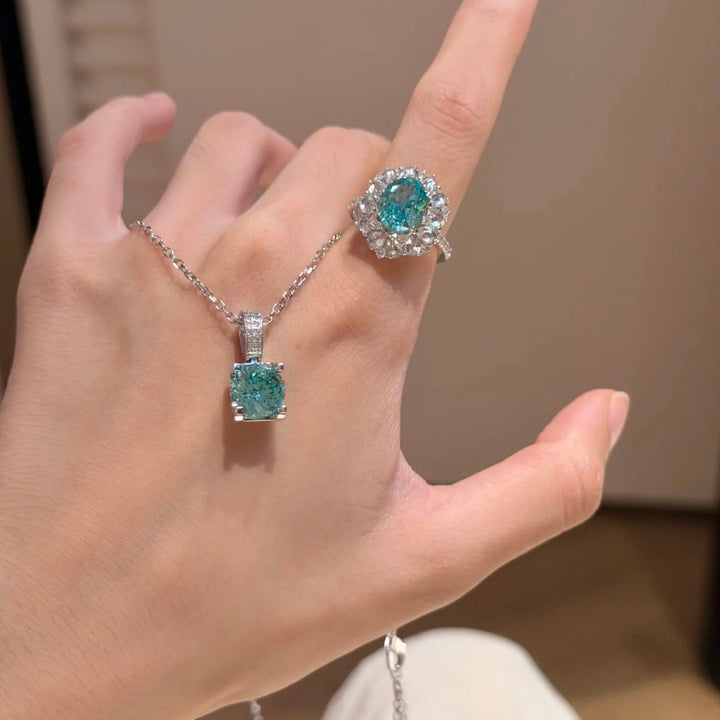 Candy Color Zircon Pendant Necklace