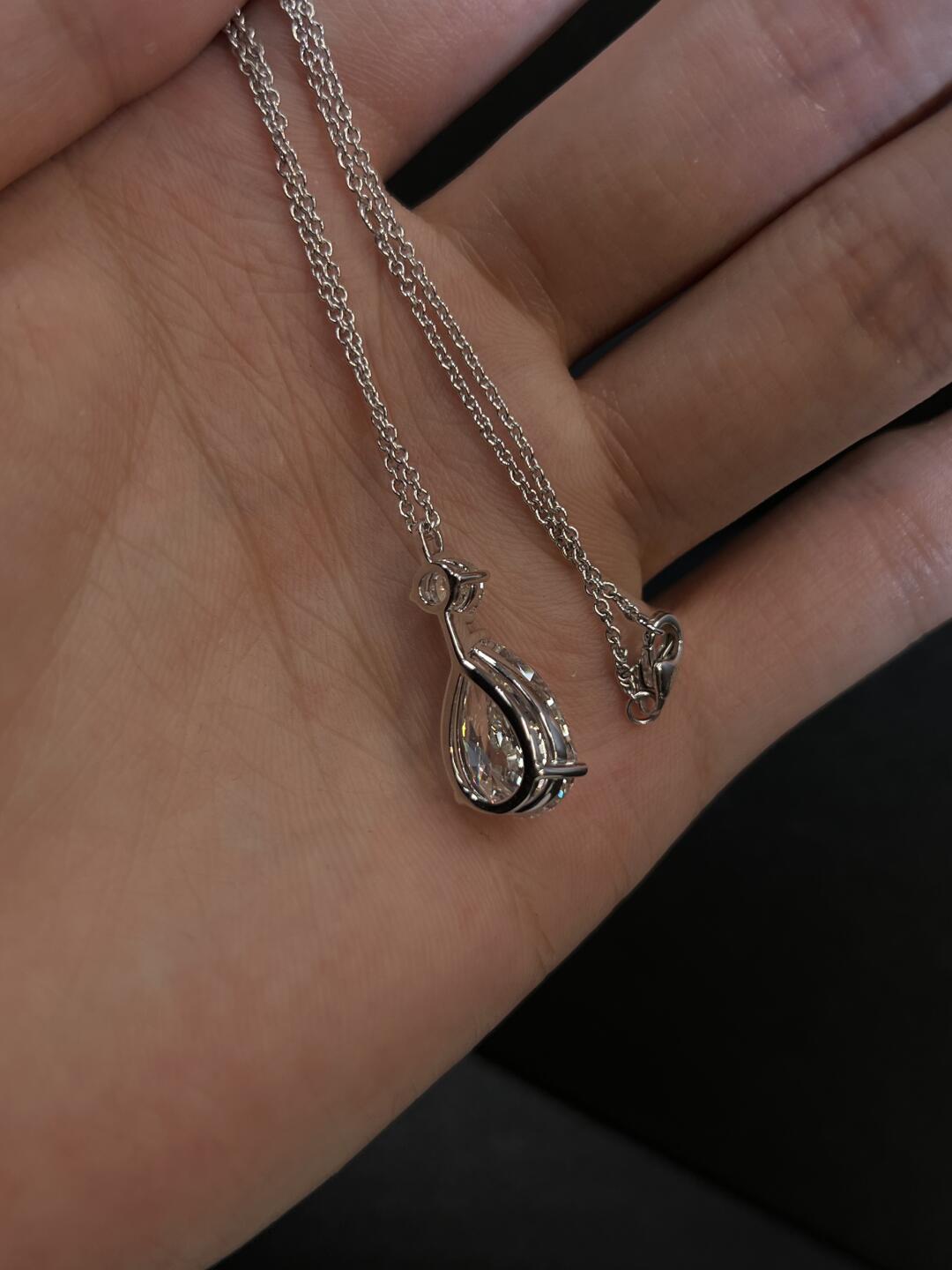 Luminéa Teardrop Moissanite Drop Necklace