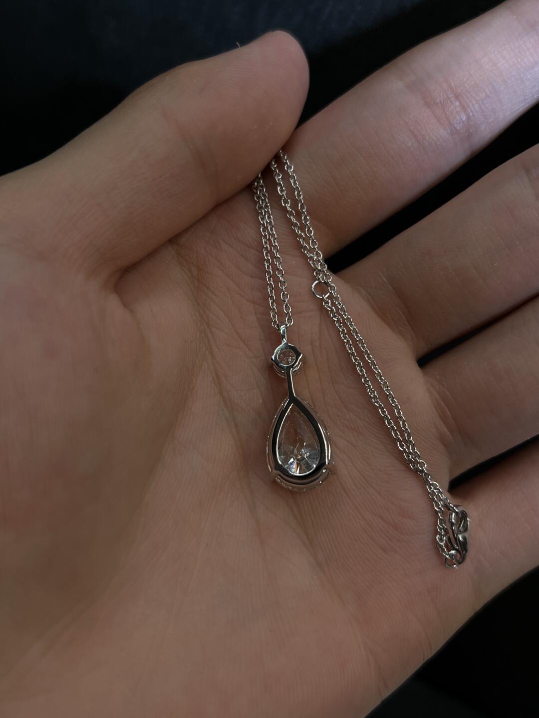 Luminéa Teardrop Moissanite Drop Necklace