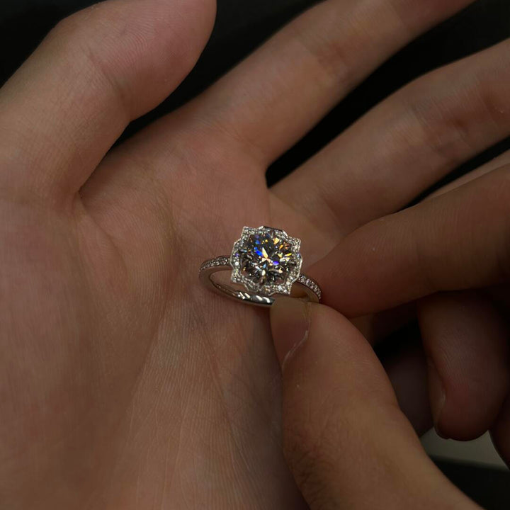Petal Halo Moissanite Ring