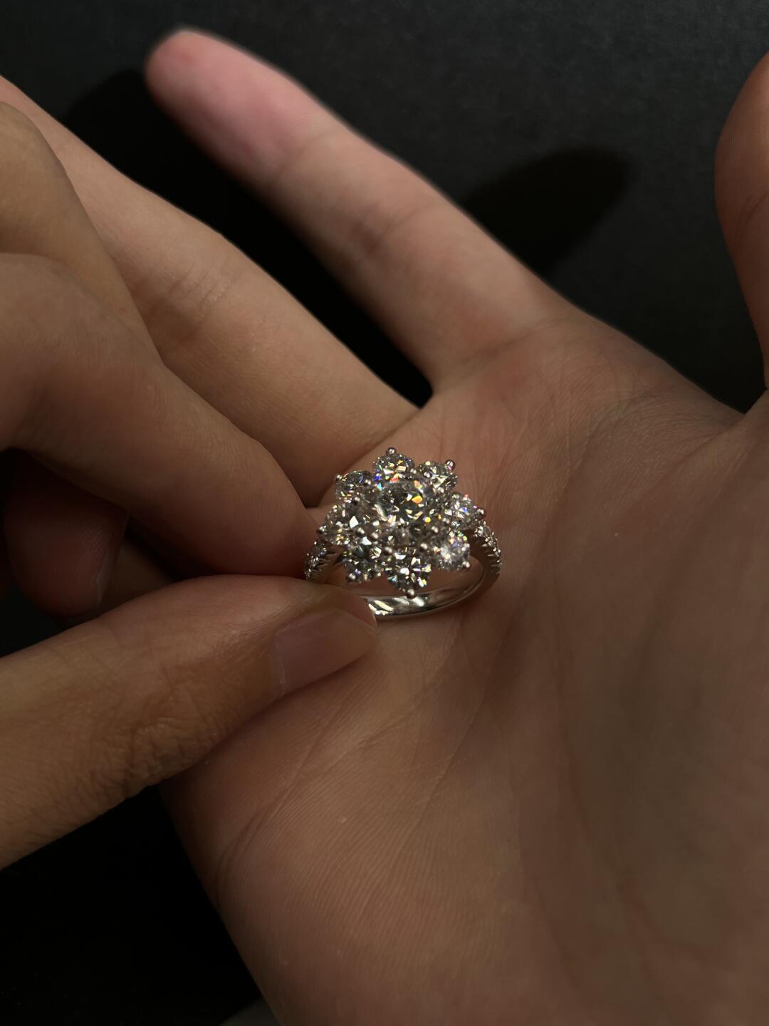 1CT Halo Moissanite Ring