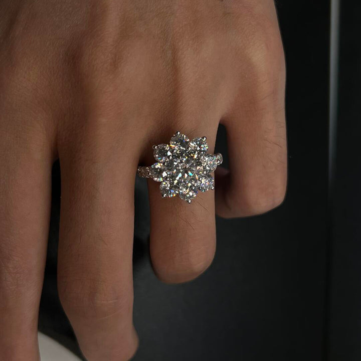 1CT Halo Moissanite Ring