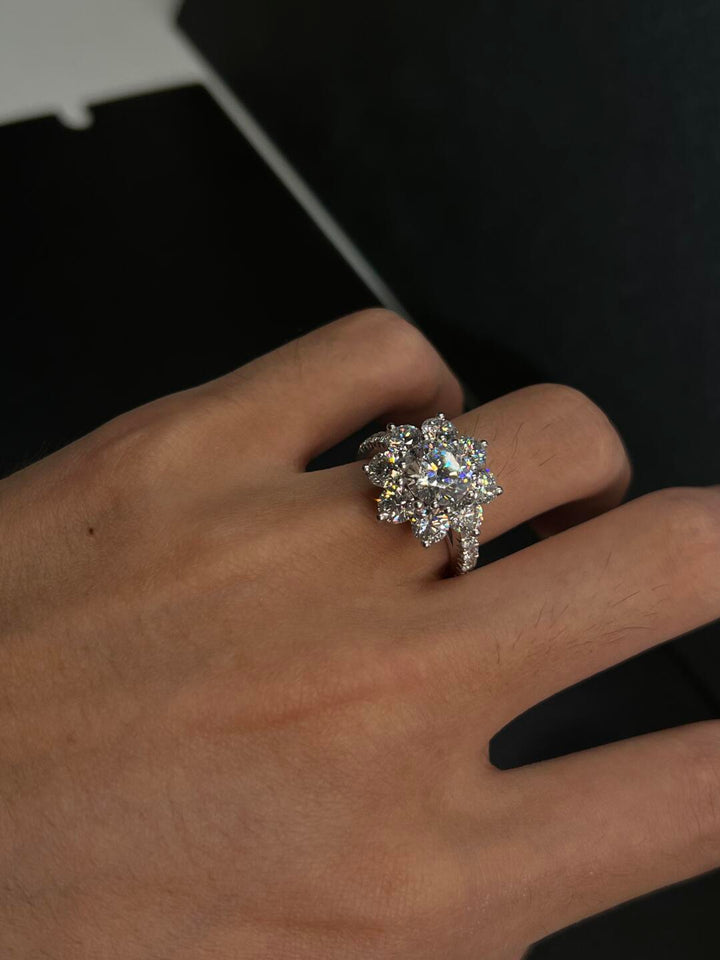 1CT Halo Moissanite Ring