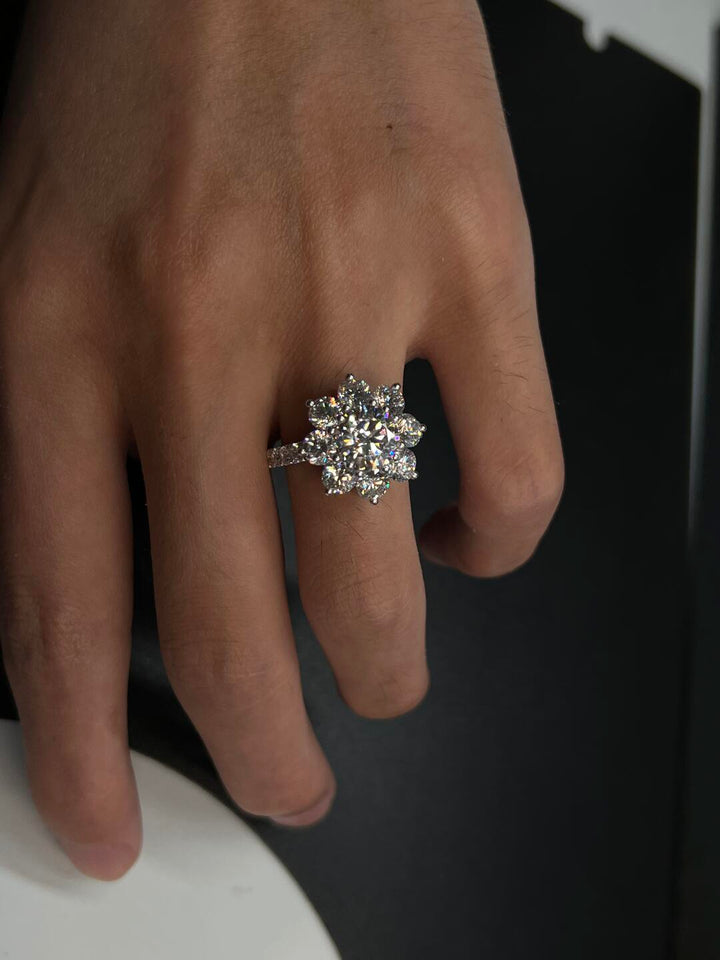 1CT Halo Moissanite Ring