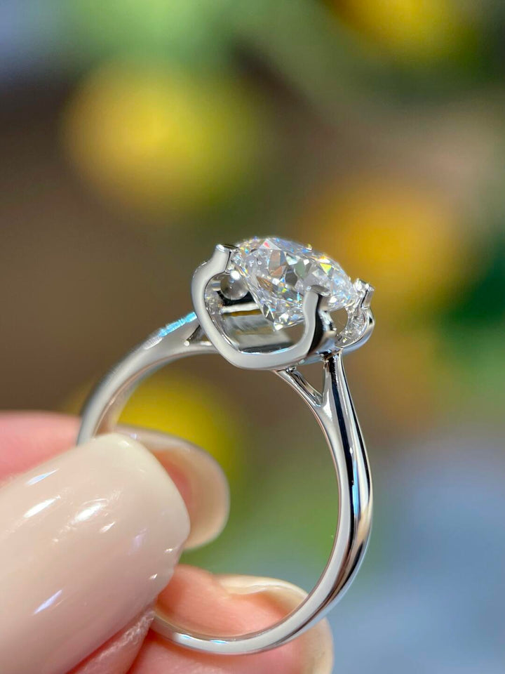 Eternal Crest Solitaire Moissanite Ring
