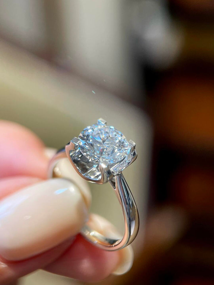 Eternal Crest Solitaire Moissanite Ring