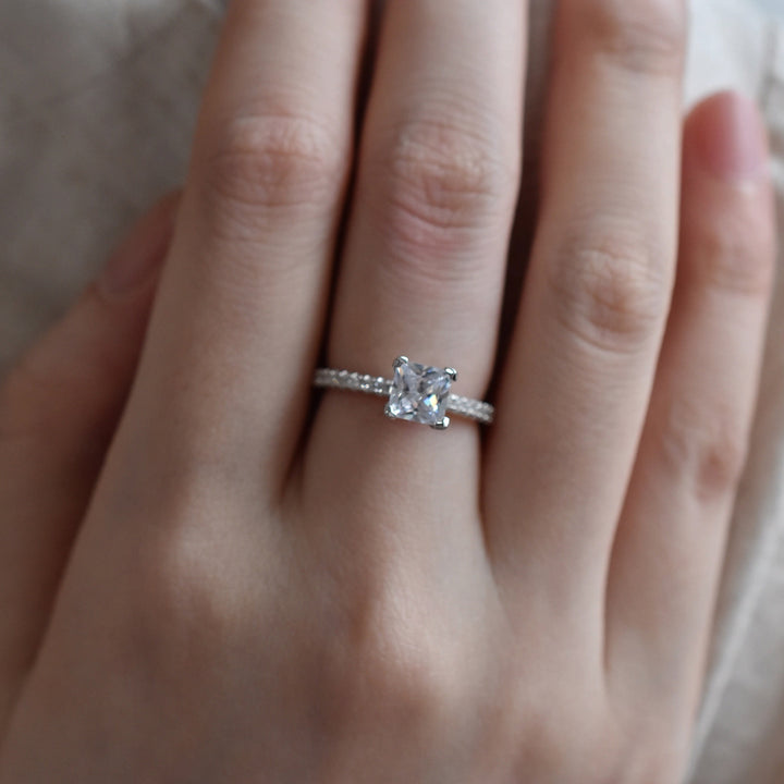 Luna Prism Princess-Cut Moissanite Ring