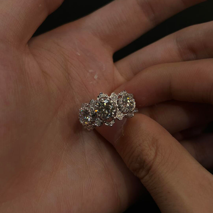 Elysia Oval Bloom Moissanite Ring