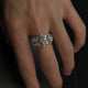 Oval Cut Moissanite Halo Ring — Vintage 3-Stone Design | S925 Sterling Silver