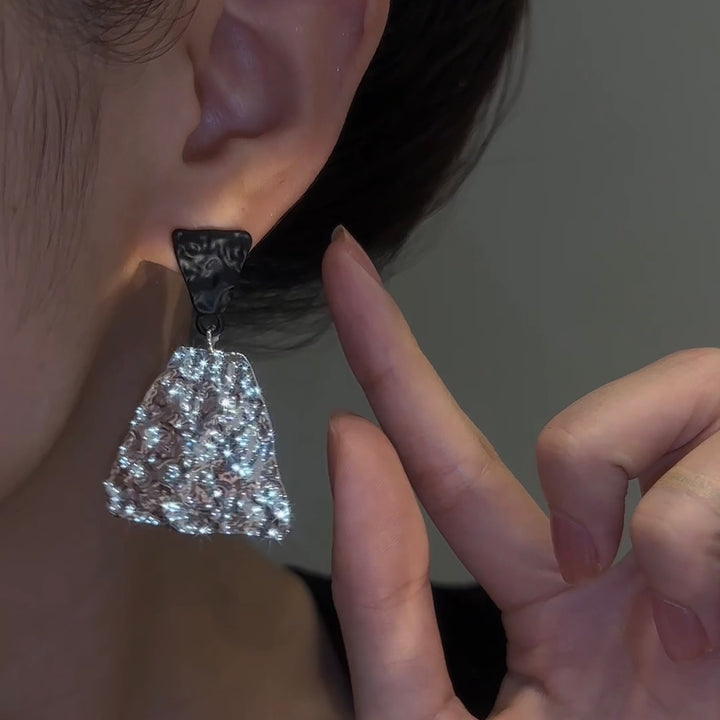 Black and White Colorblock Earrings