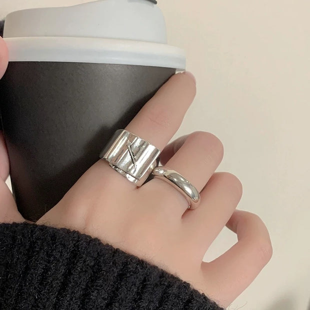 Designer Textured Adjustable Ring