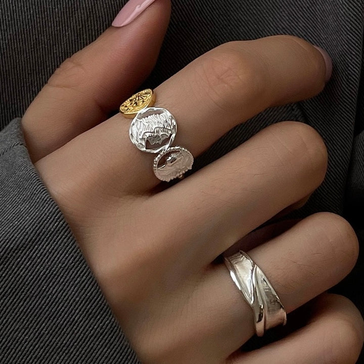 Sterling Silver Roman Antique Badge Coin Ring