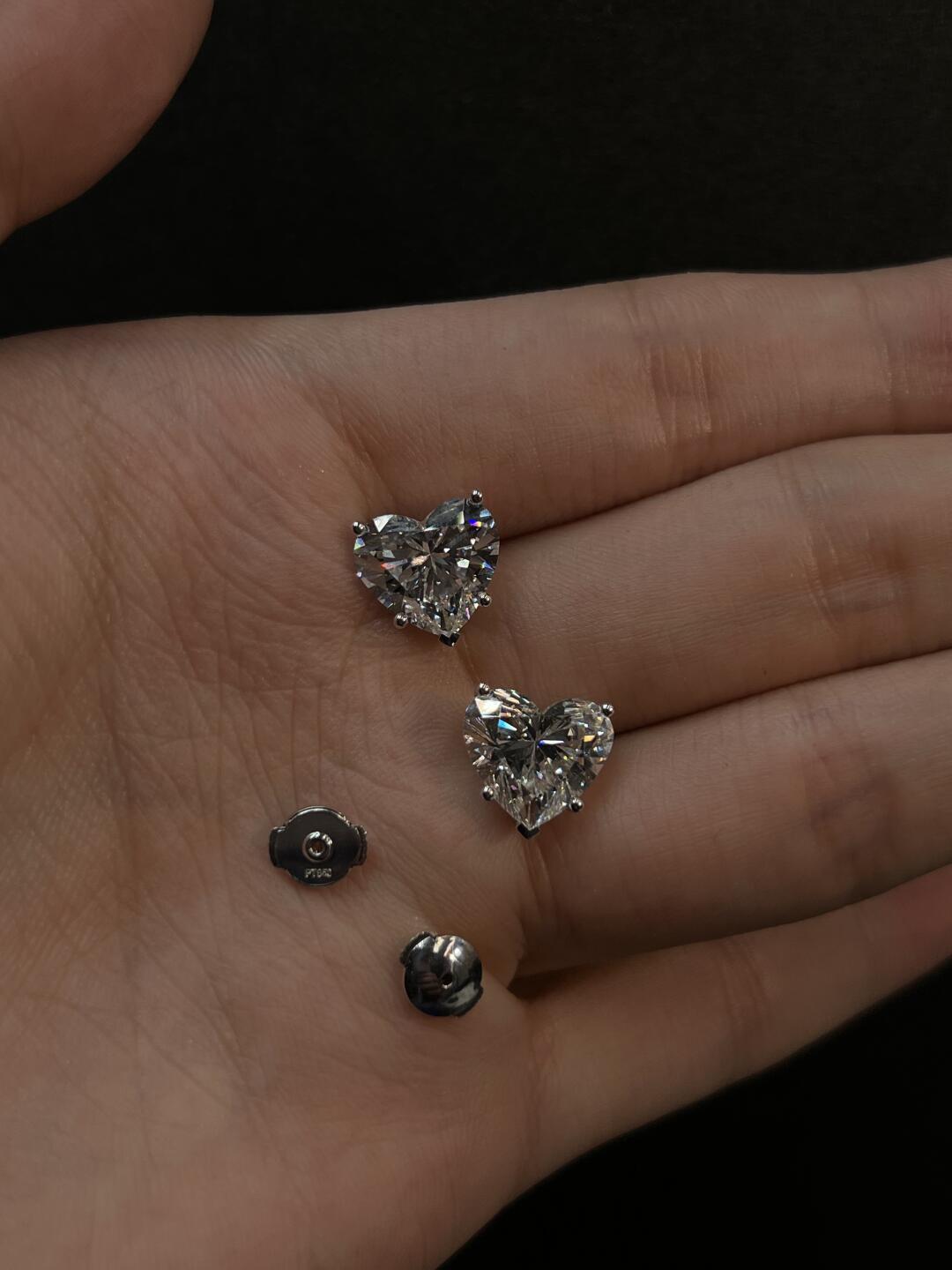 Heart-Cut Moissanite Stud Earrings