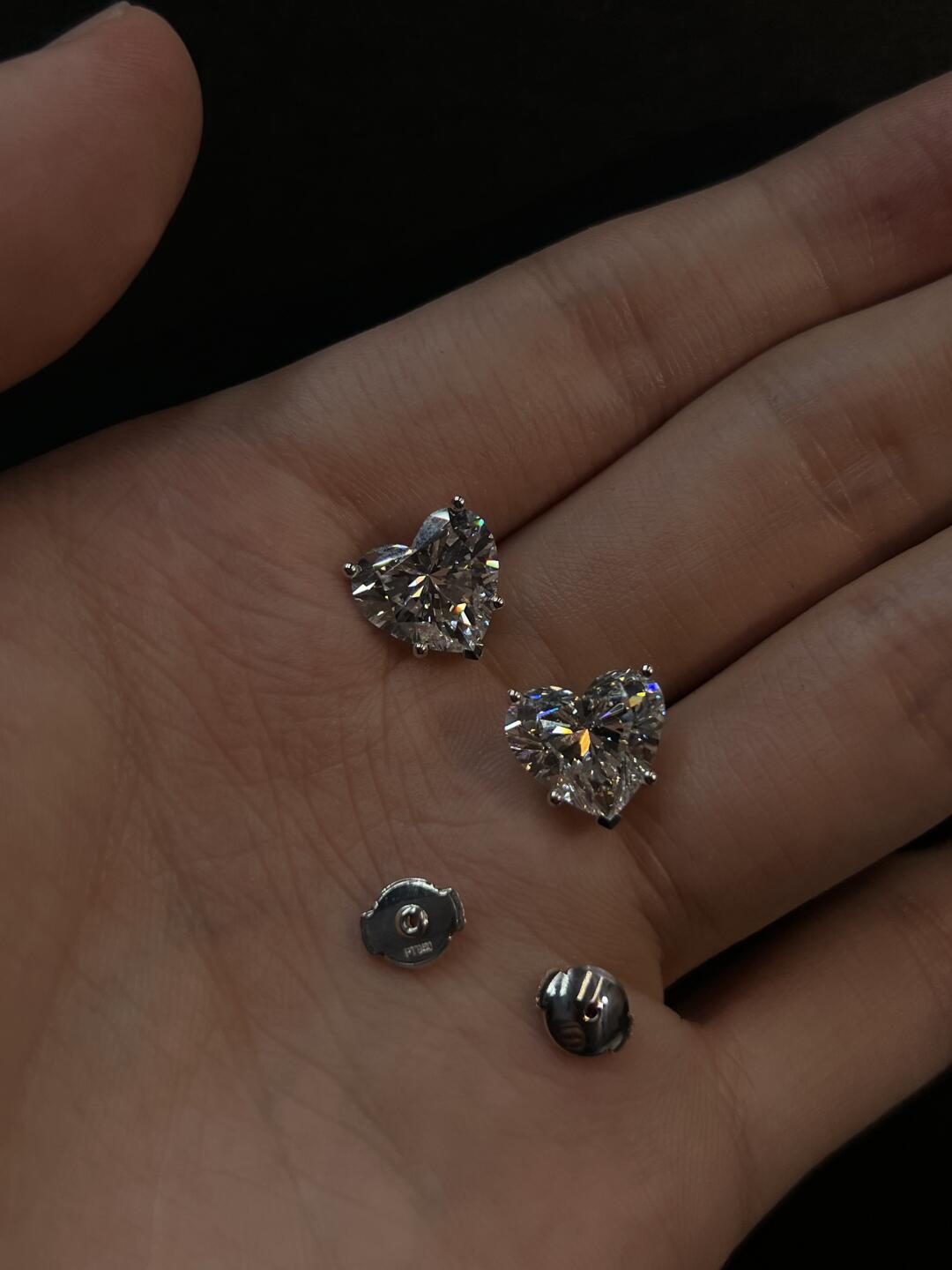 Heart-Cut Moissanite Stud Earrings