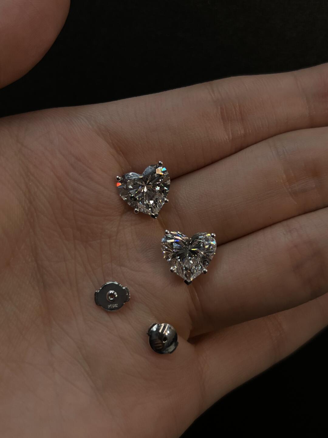 Heart-Cut Moissanite Stud Earrings