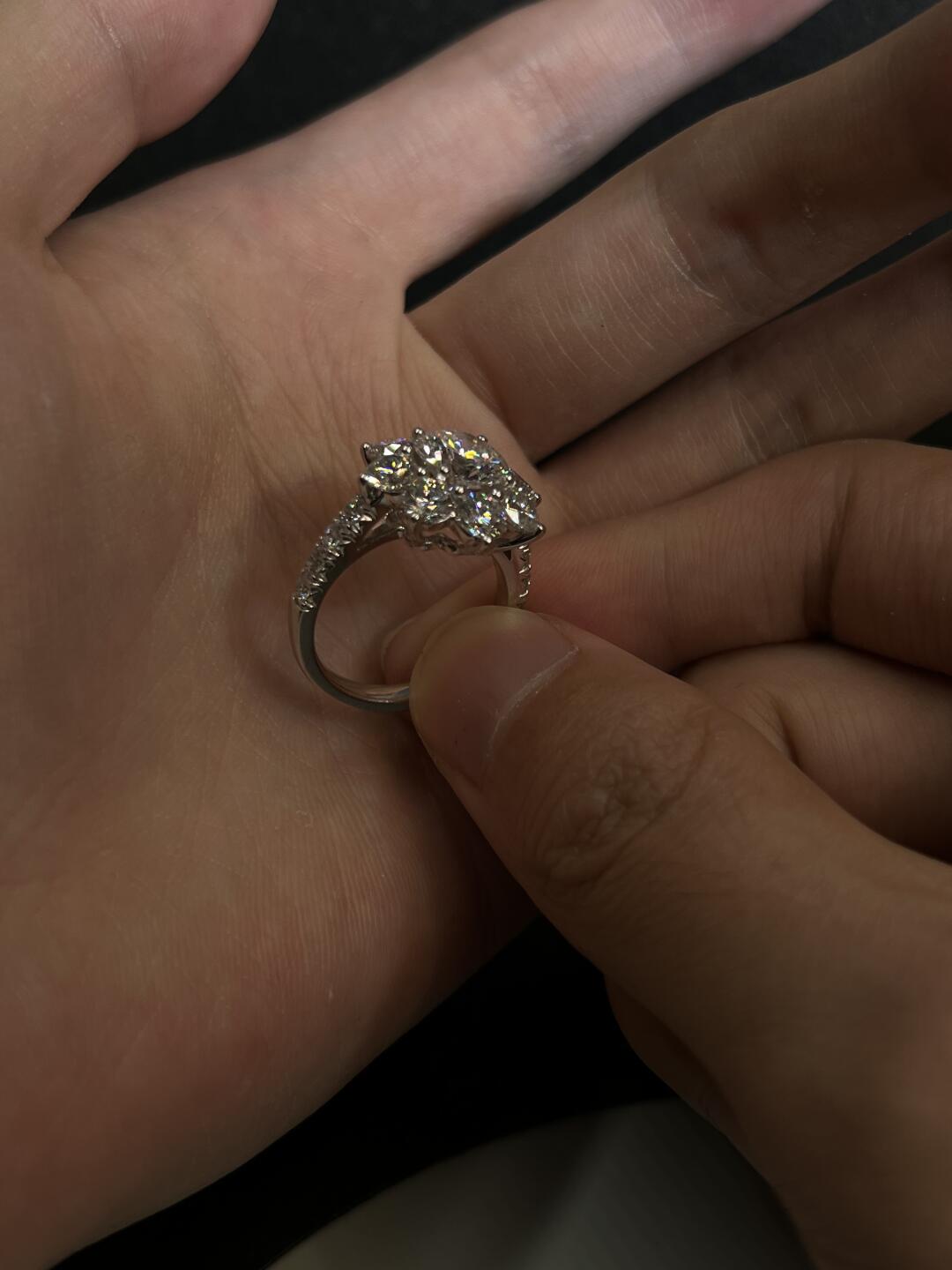 1CT Halo Moissanite Ring