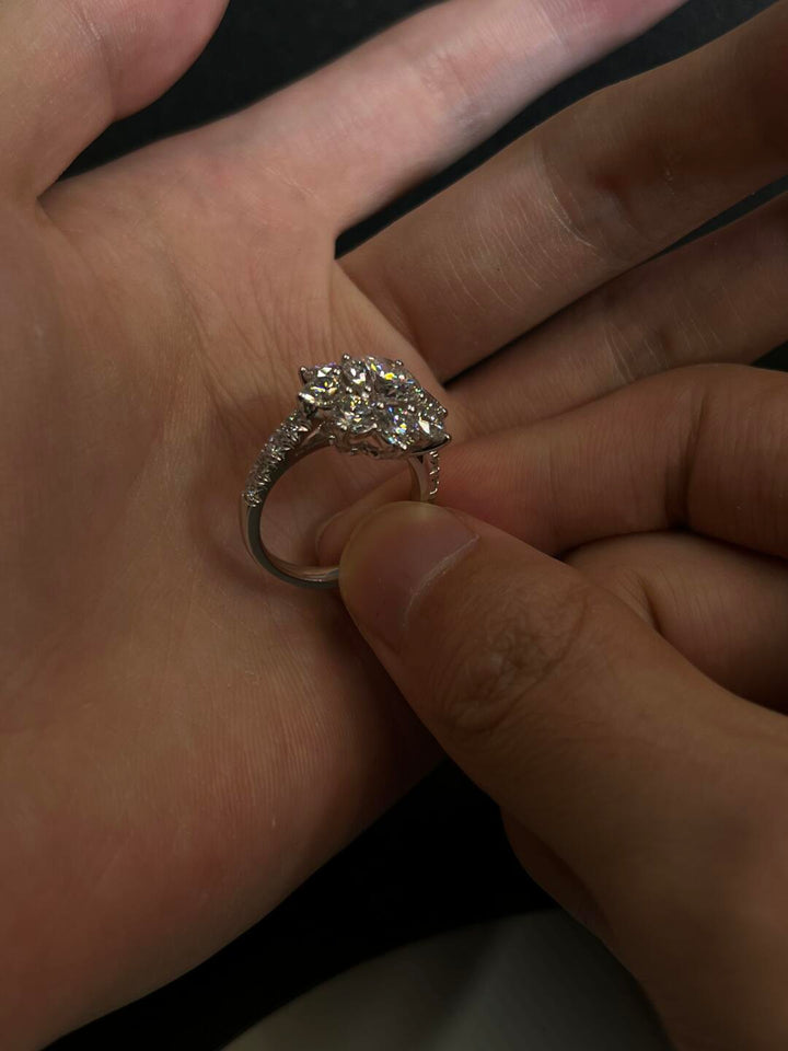 1CT Halo Moissanite Ring