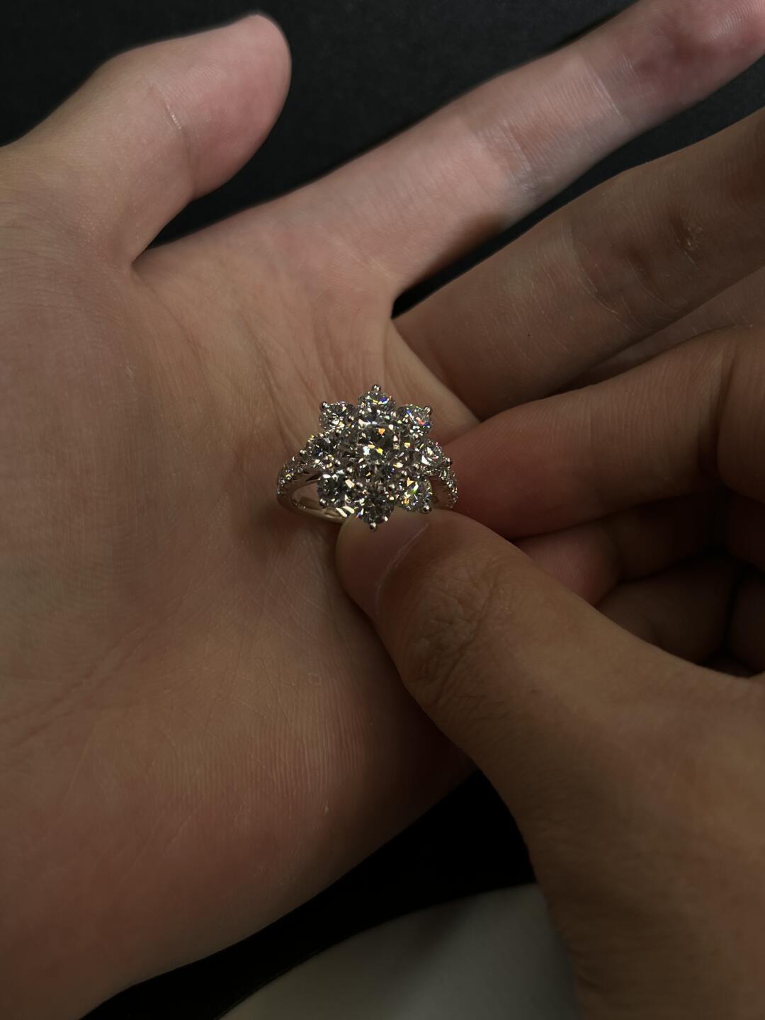 1CT Halo Moissanite Ring