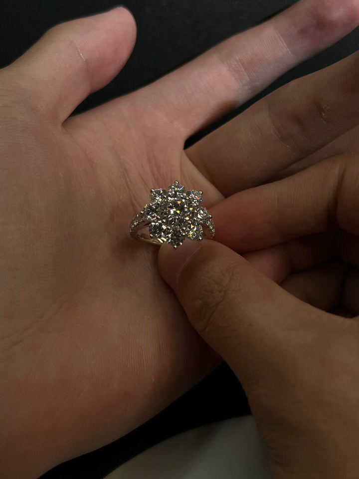 1CT Halo Moissanite Ring