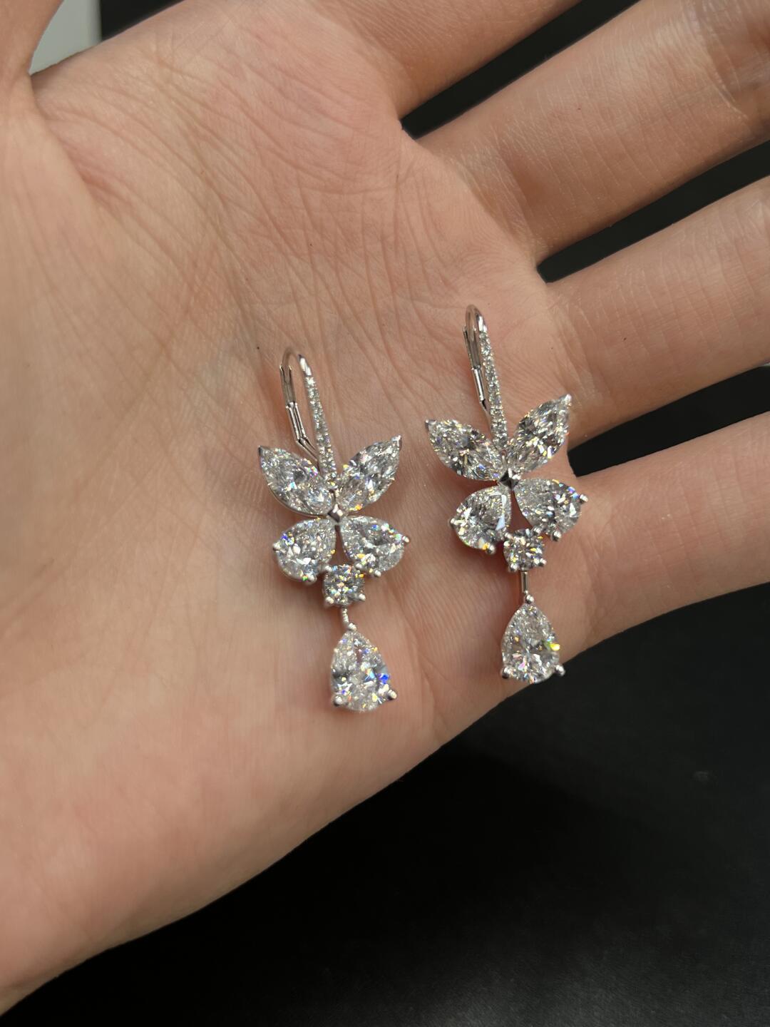 Butterfly High Carbon Diamond Drop Earrings
