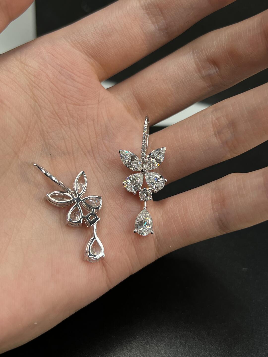 Butterfly High Carbon Diamond Drop Earrings