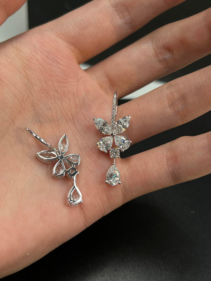 Butterfly High Carbon Diamond Drop Earrings