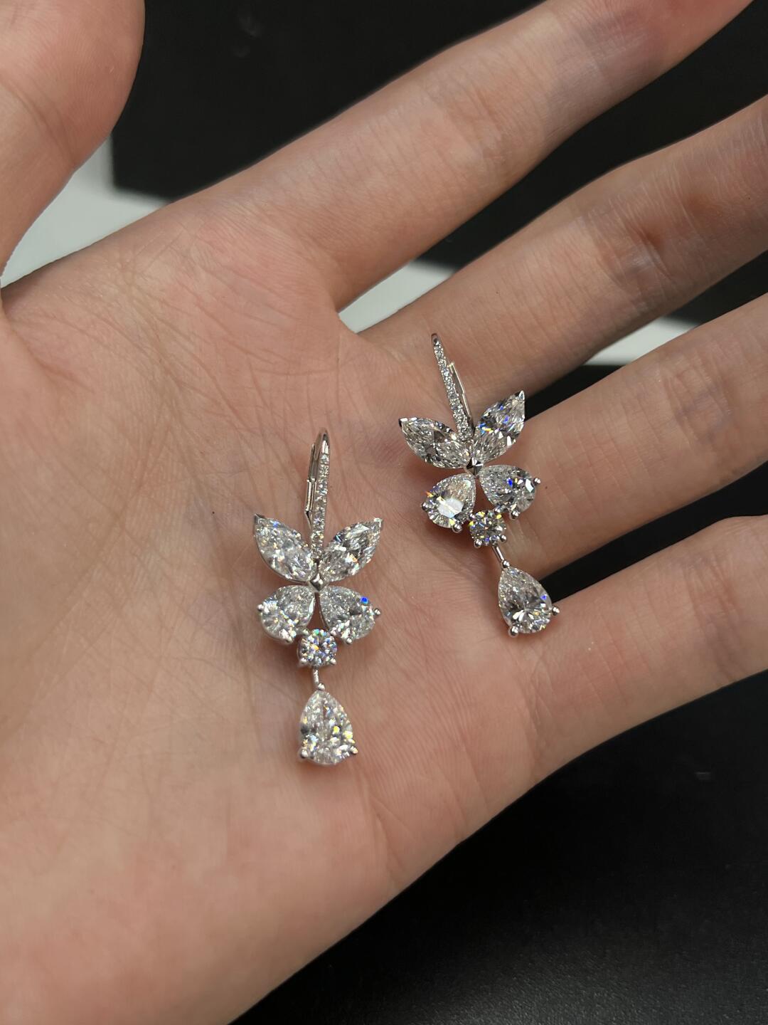 Butterfly High Carbon Diamond Drop Earrings
