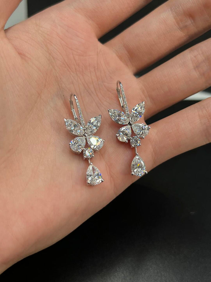 Butterfly High Carbon Diamond Drop Earrings