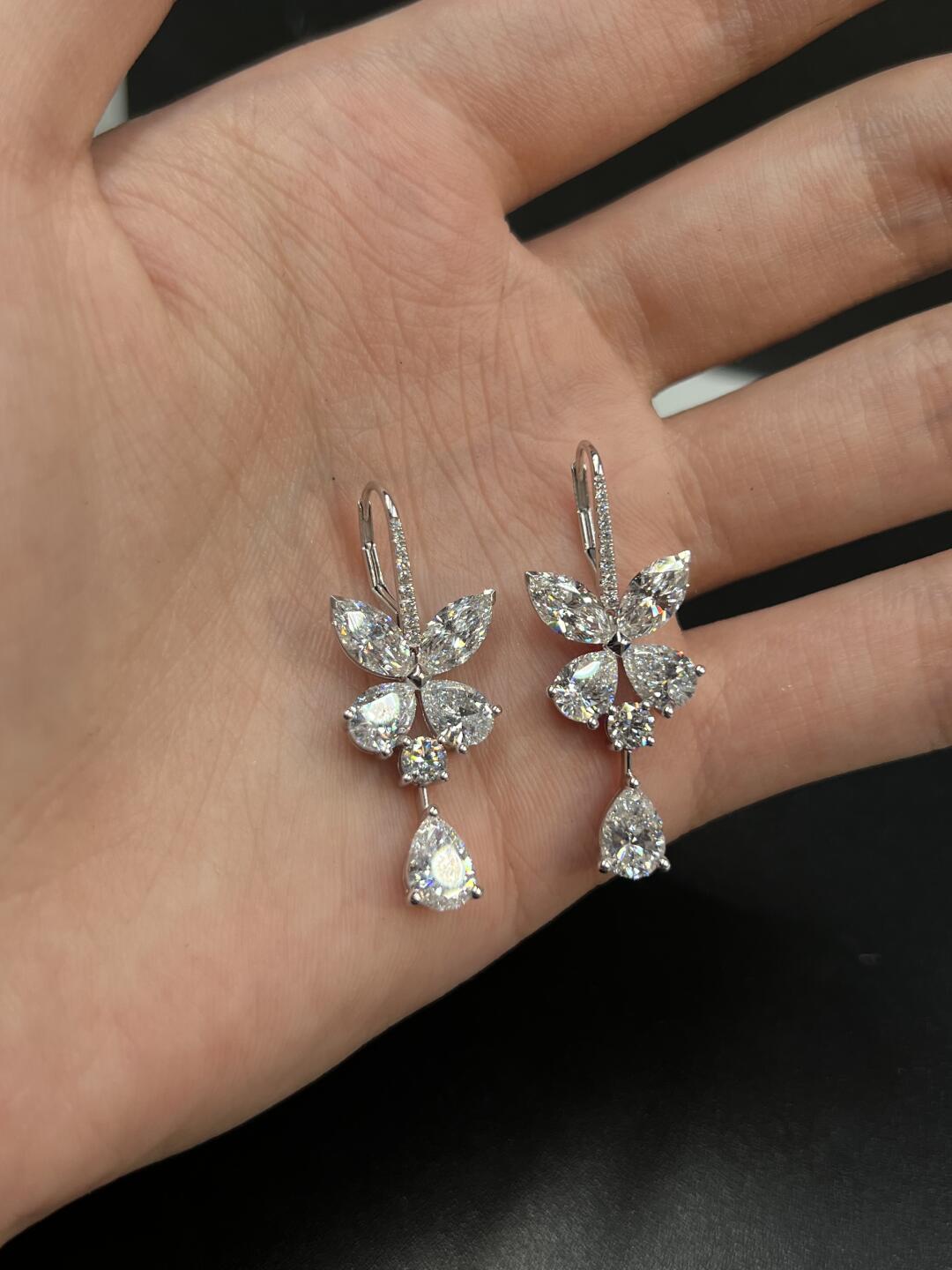 Butterfly High Carbon Diamond Drop Earrings