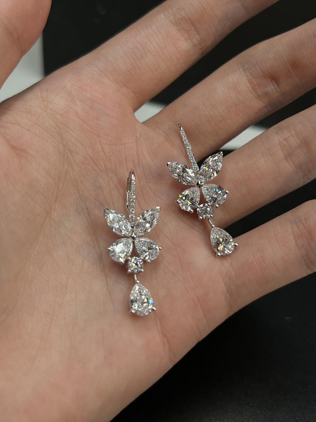Butterfly High Carbon Diamond Drop Earrings