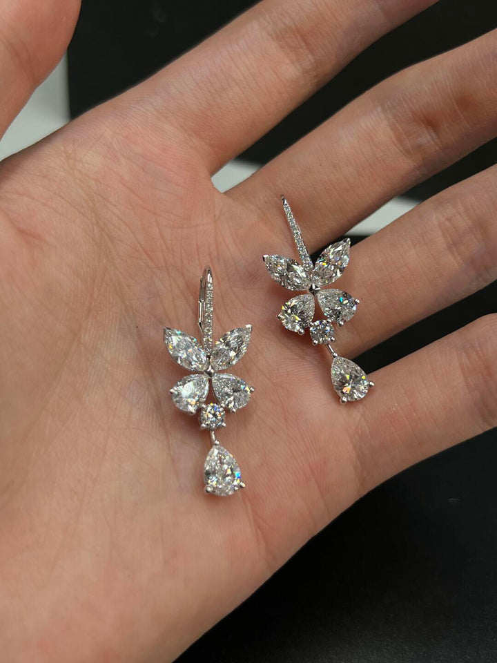 Butterfly High Carbon Diamond Drop Earrings