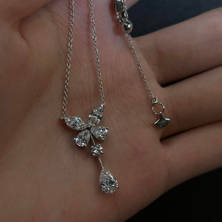 Butterfly High Carbon Diamond Drop Necklace