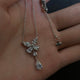 Butterfly High Carbon Diamond Drop Necklace | S925 Sterling Silver