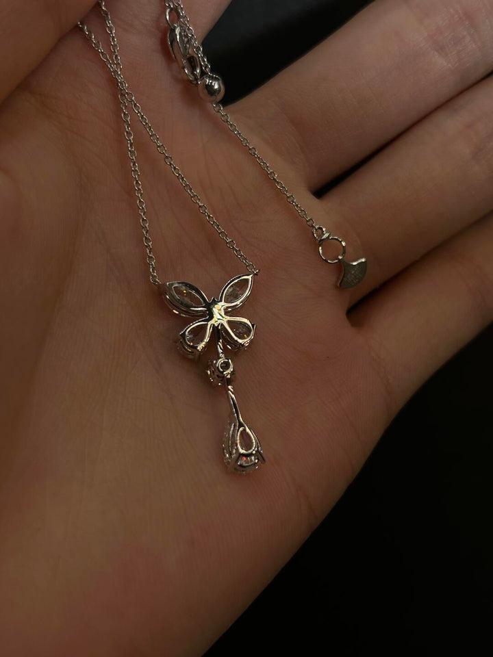 Butterfly High Carbon Diamond Drop Necklace