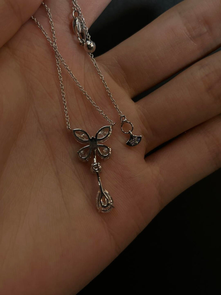Butterfly High Carbon Diamond Drop Necklace