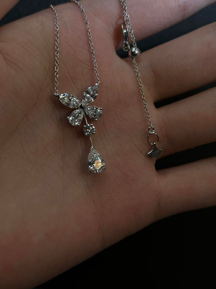 Butterfly High Carbon Diamond Drop Necklace