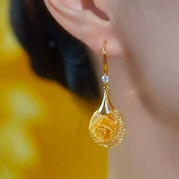 Mesh Rose Earrings