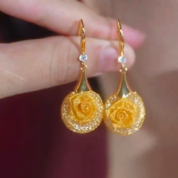 Mesh Rose Earrings