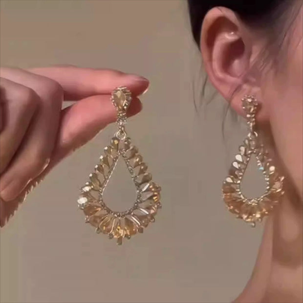 Water Drops Hollow Dangle Earrings