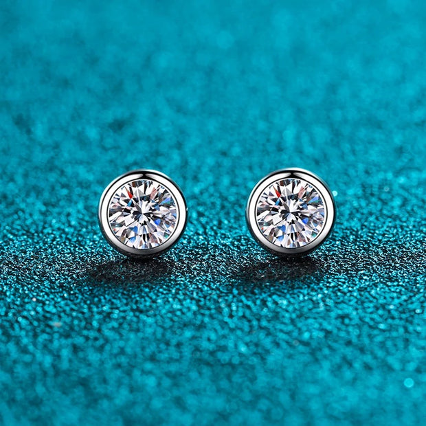 Summer bubbles Moissanite Sterling Silver Stud Earrings