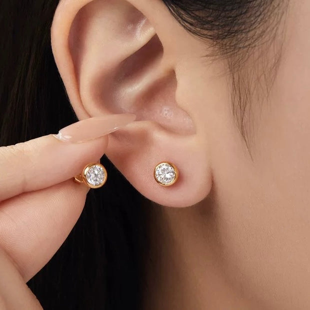 Summer bubbles Moissanite Sterling Silver Stud Earrings