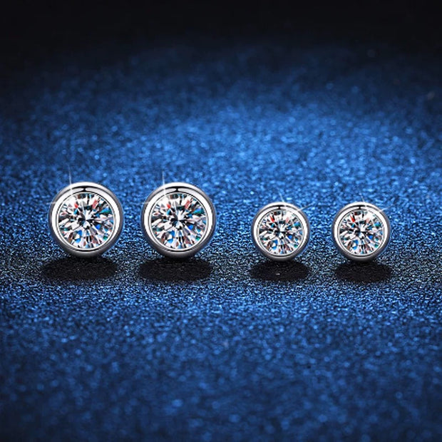Summer bubbles Moissanite Sterling Silver Stud Earrings