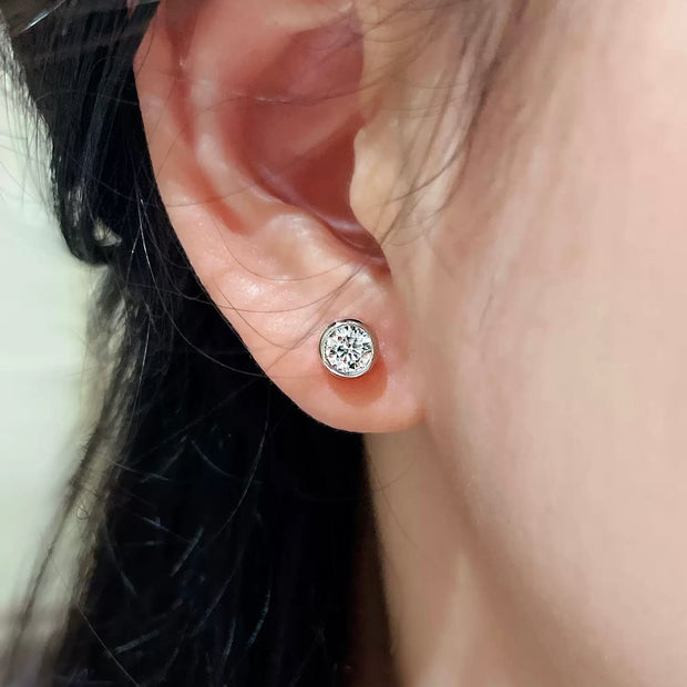 Summer bubbles Moissanite Sterling Silver Stud Earrings
