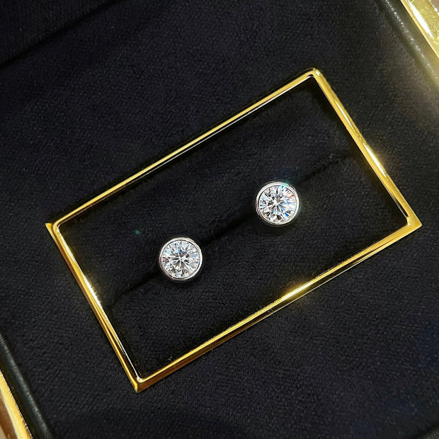 Summer bubbles Moissanite Sterling Silver Stud Earrings