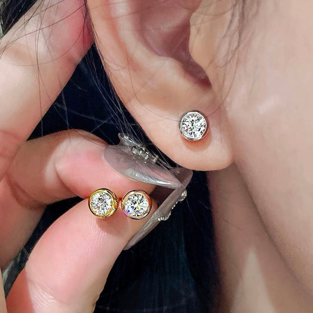 Summer bubbles Moissanite Sterling Silver Stud Earrings