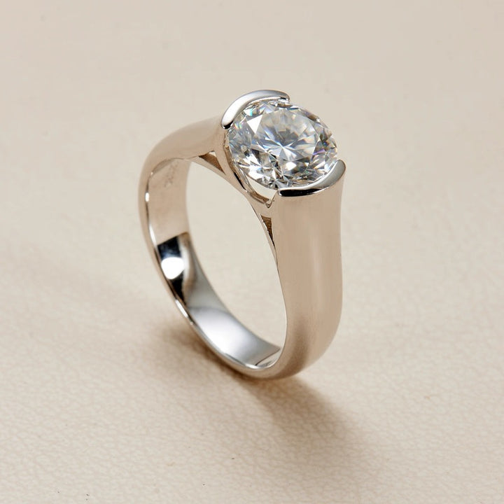Round-Cut Moissanite Solitaire Ring