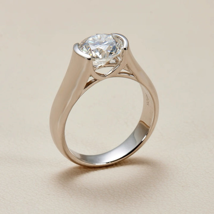 Round-Cut Moissanite Solitaire Ring