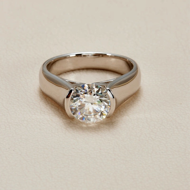 Round-Cut Moissanite Solitaire Ring