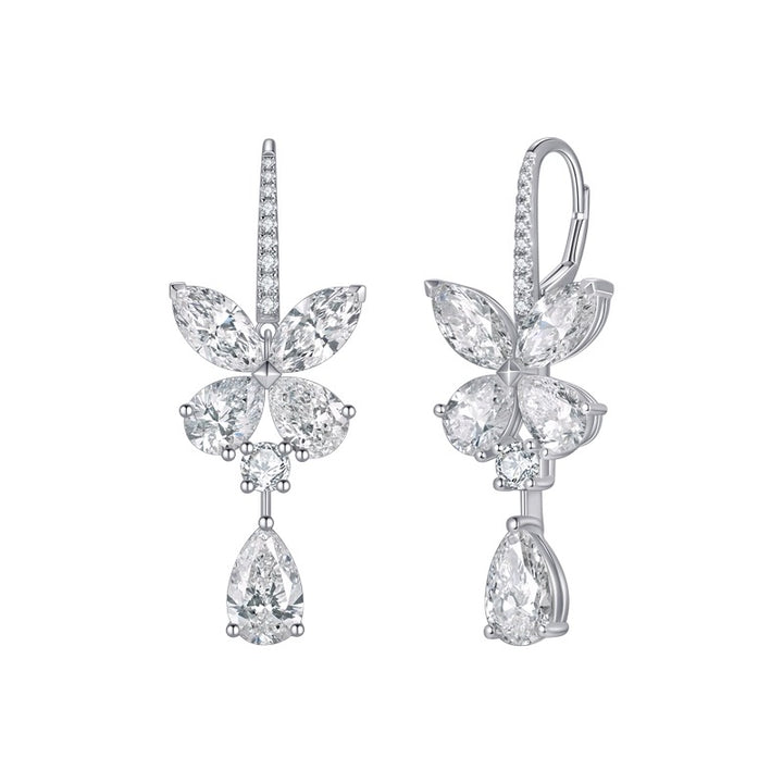 Butterfly High Carbon Diamond Drop Earrings | S925 Sterling Silver